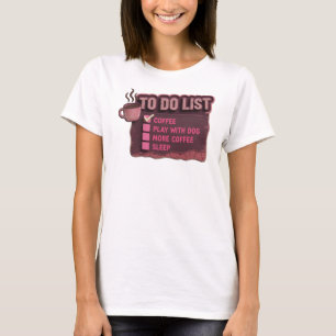 T-shirt COFFEE JOUE AVEC CHIEN Rouge Ludique Création Orig