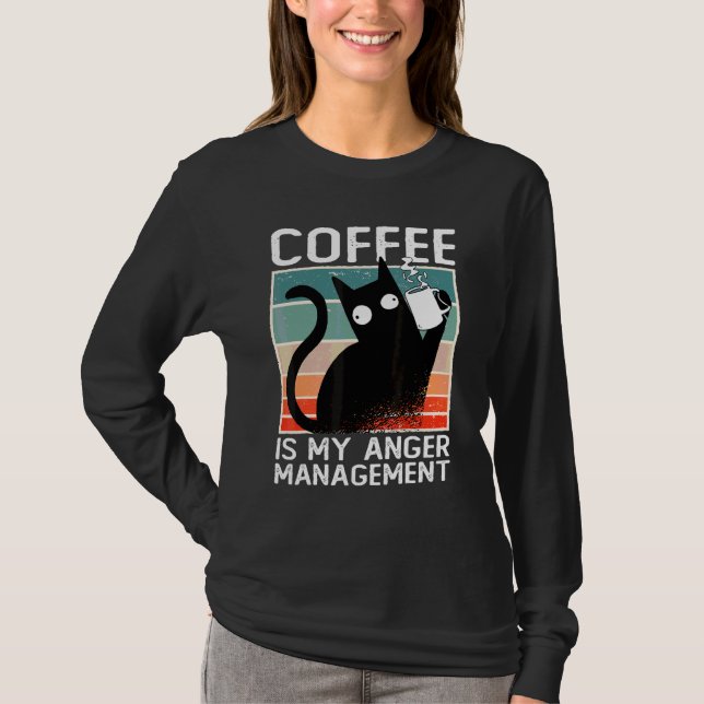 T-shirt Coffee Kitty Chat Est Mon Angermanagement Dragage  (Devant)