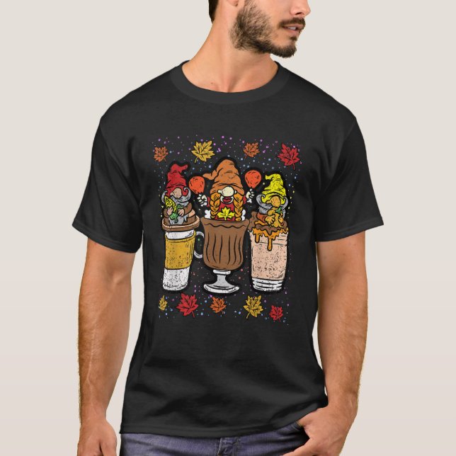 T-shirt Coffee Lover Gnome Thanksgiving Day Fall Autumn Ba (Devant)