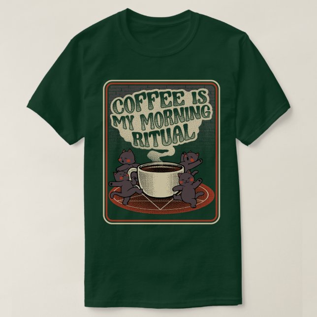T-shirt Coffee Morning Ritual Cats par Tobe Fonseca (Design devant)