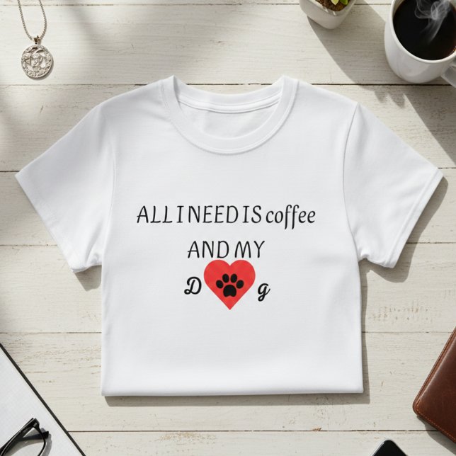 T-shirt Coffee & My Dog Vibes (Créateur téléchargé)