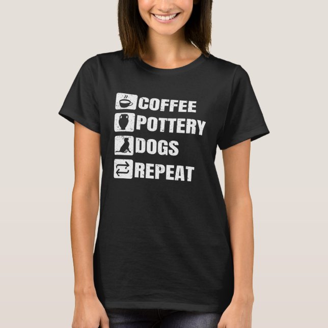 T-shirt Coffee Pottery Dogs Repeat Ceramic Pottery Ceramic (Devant)