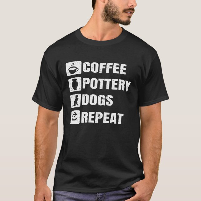 T-shirt Coffee Pottery Dogs Repeat Ceramic Pottery Ceramic (Devant)