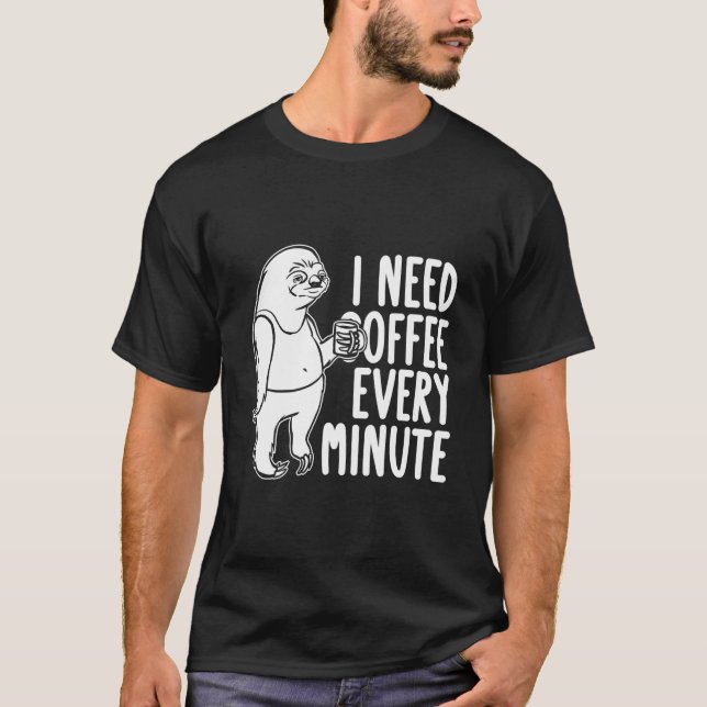 T-shirt Coffee Roaster Roasting Cafe Barista Coffee Sloth (Devant)
