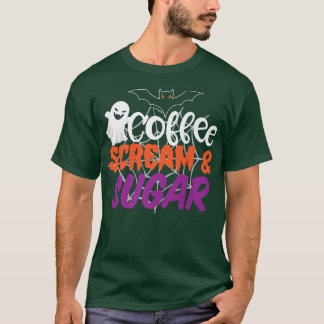 T-shirt Coffee Scream and Sugar Happy Halloween Octobre