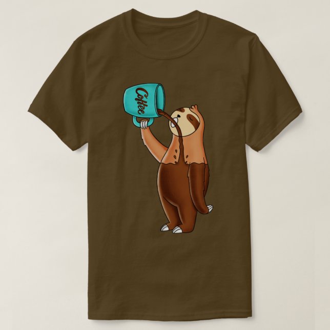 T-shirt Coffee Sloth (Design devant)