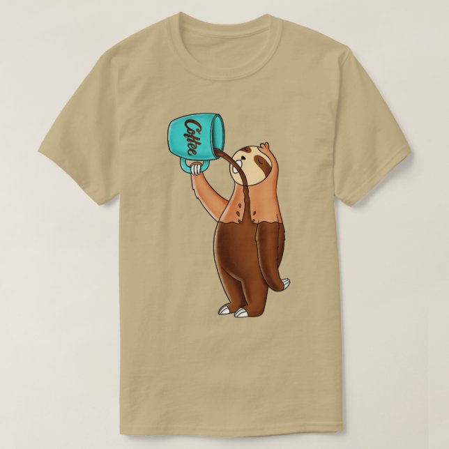 T-shirt Coffee Sloth1 (Design devant)