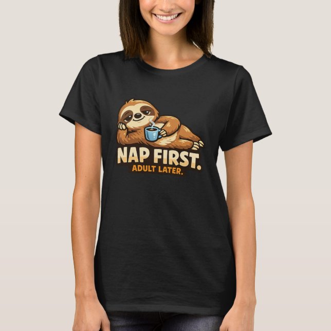 T-shirt Coffee Sloth - Royaume des créatures (Devant)