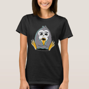 T-shirt Coffee soyeux fatigué Aimant Pingouin Graphique