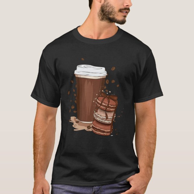T-shirt Coffee Tumbler And Macaroon Cake Aesthetics ON BAC (Devant)
