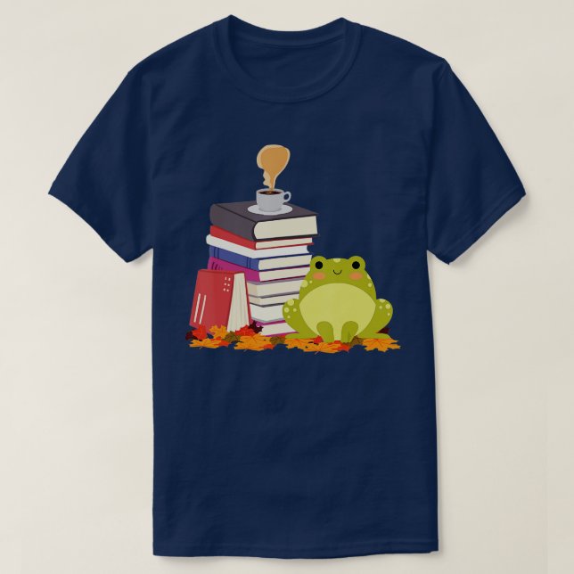 T-shirt CoffeeLove Frog Lecture Livres Amateurs de café (Design devant)