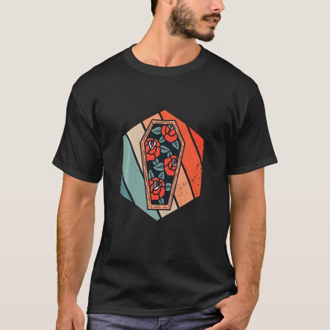 T-shirt Coffin Funéraire Rétro Graveyard Gothique Morticie (Devant)