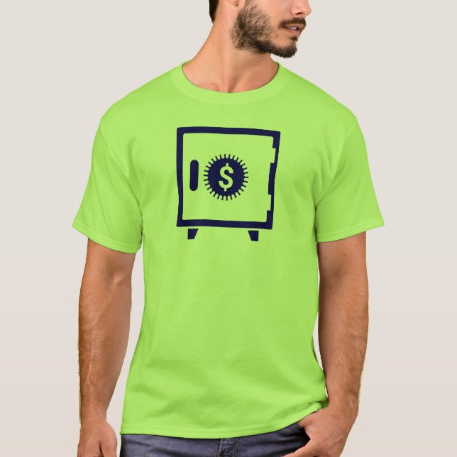T-shirt Coffre-fort Bleu Boîte (Devant)