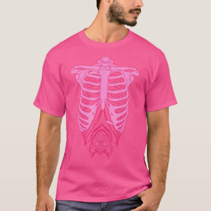 T-shirt Coffret De Rib Squelette Avec Bat Nu Goth Pastel G