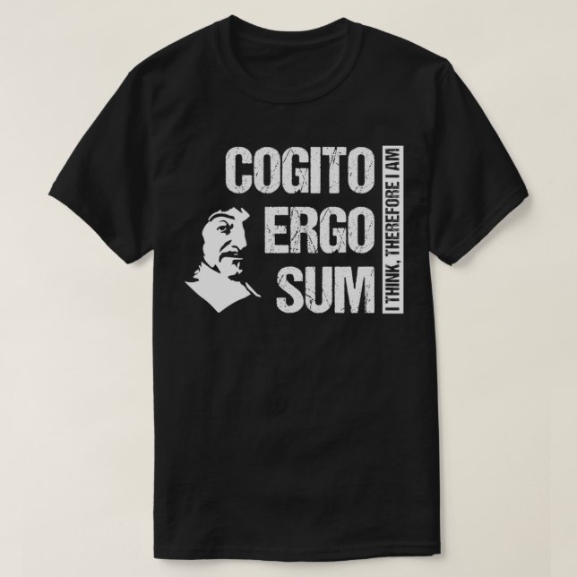 T-shirt Cogito Ergo Sum Ren Descartes Philosophie Distress (Design devant)