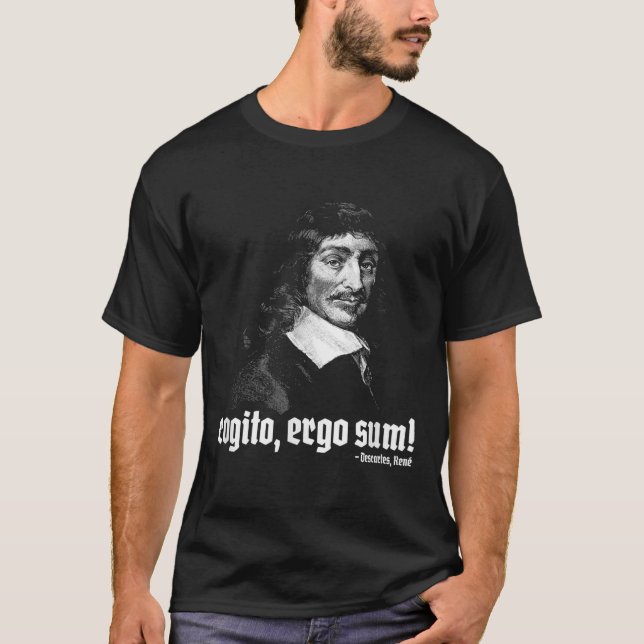 T-shirt Cogito Ergo Sum René Descartes Principes Philosoph (Devant)
