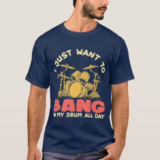 T-shirt Cogne sur mon tambour je batteur batterie groupe f