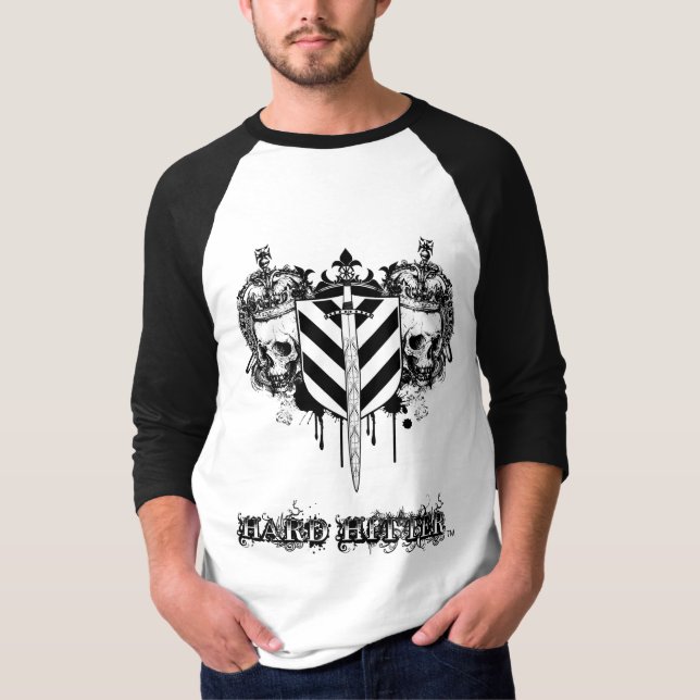 T-shirt Cogneur dur tombé le 3/4 Jersey raglan (Devant)