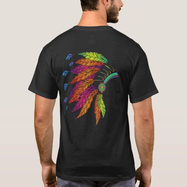 T-SHIRT COIFFE DE CHEF INDIEN AMÉRICAIN NATIVE (Dos)