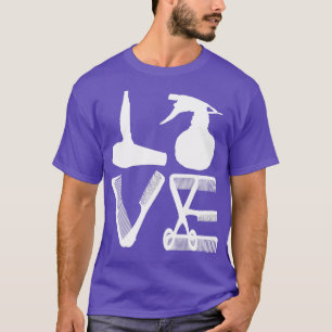 T-shirt Coiffeur Amour Sèche-Cheveux Ciseaux Barber Cheveu
