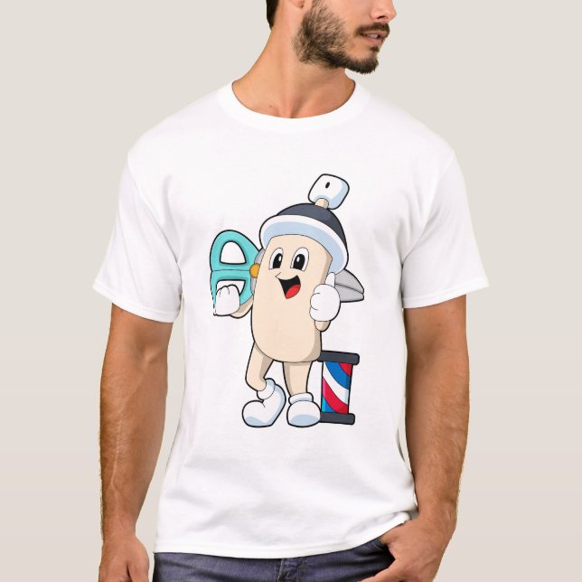 T-shirt Coiffeur avec ciseaux (Devant)