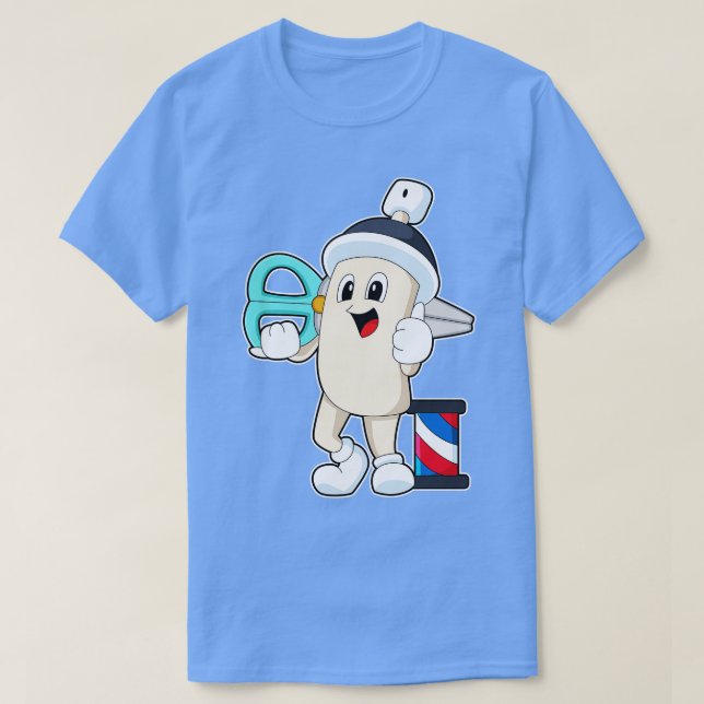 T-shirt Coiffeur Avec Ciseaux (Design devant)
