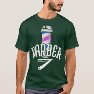T-shirt Coiffeur Barber Poteau Coiffeur Styliste Razor
