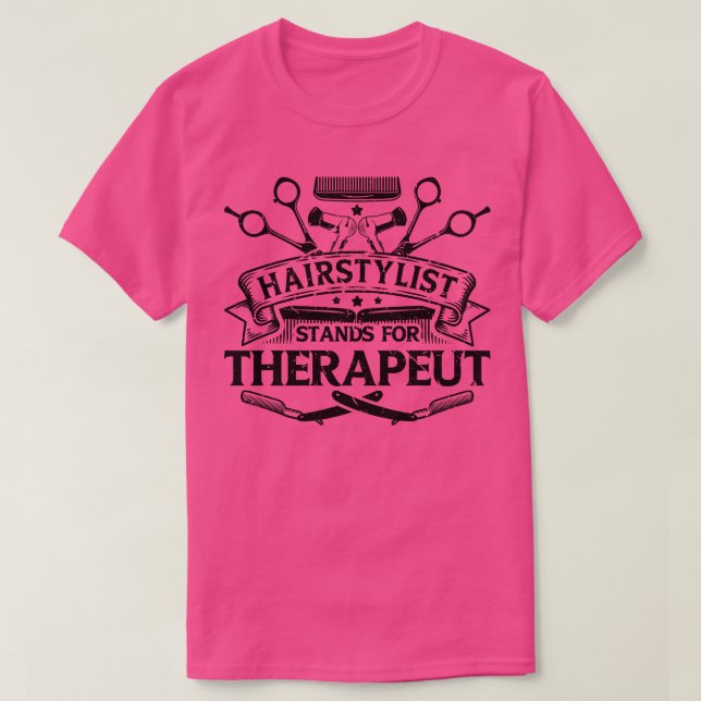 T-shirt Coiffeur Barbier Sèche-cheveux Coiffeuse (Design devant)