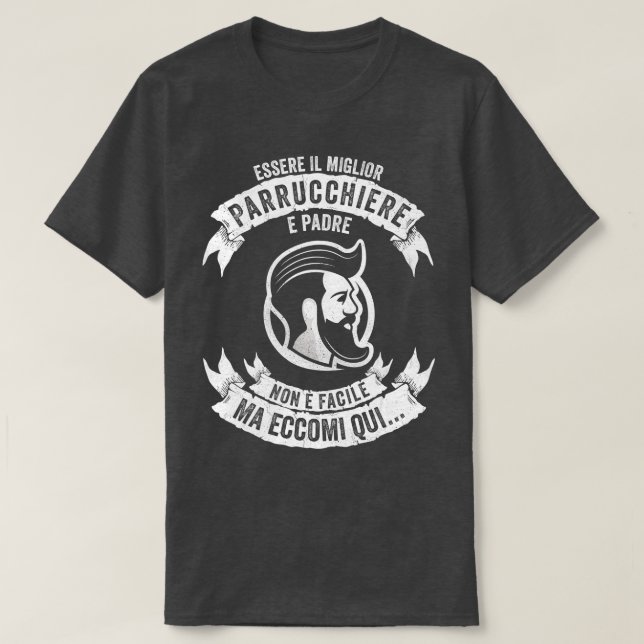 T-shirt Coiffeur Cadeau papa Barber Cool (Design devant)