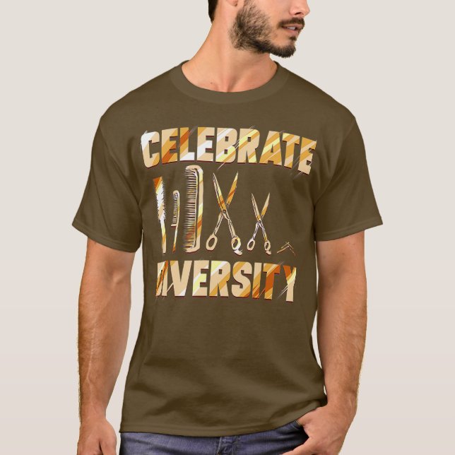 T-shirt Coiffeur célèbre la diversité Barbier (Devant)