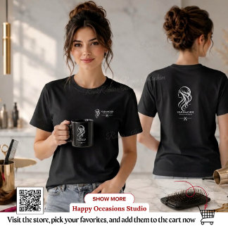 T-shirt Coiffeur Chemise de Salon de Coiffure Noir et Blan