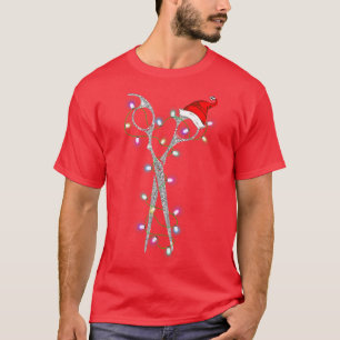 T-shirt Coiffeur de ciseaux amusant Père Noël Coiffeur de