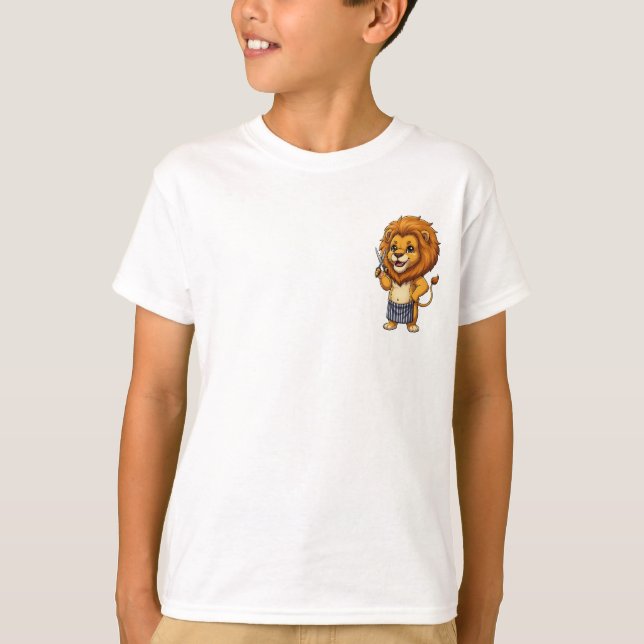 T-shirt Coiffeur Lion Enfants Coiffeur (Devant)