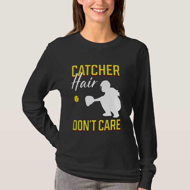 T-shirt Coiffeur Ne Se Soucie Pas Du Joueur Softball Field (Devant)