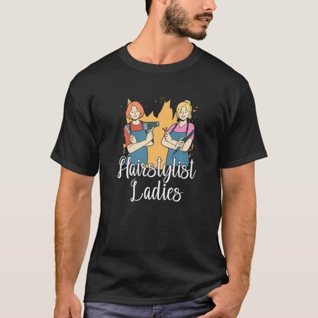 T-shirt Coiffeur pour dames Salon de coiffure Coiffeur Coi (Devant)