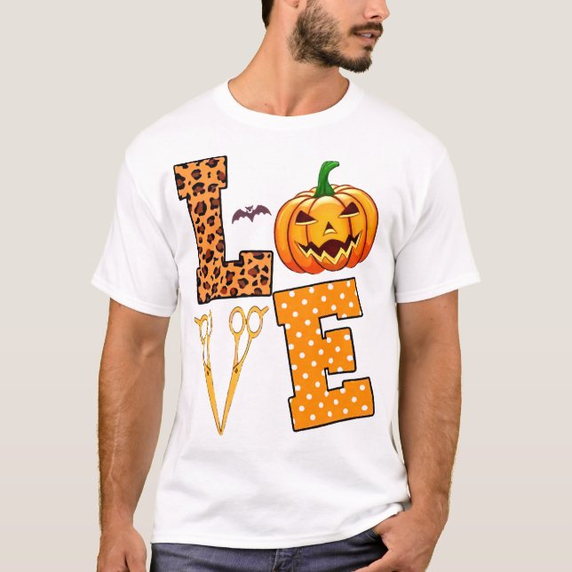 T-shirt Coiffeur pour Halloween adoré (Devant)