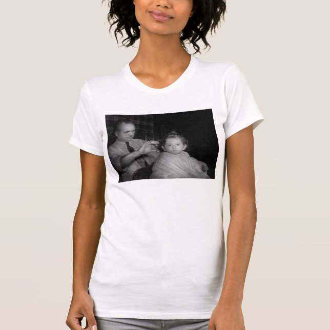 T-shirt Coiffeur - première coupe de cheveux (Devant)