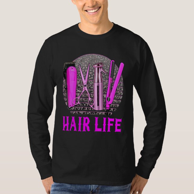 T-shirt Coiffeur Salon de coiffure Boutique ciseaux Shears (Devant)