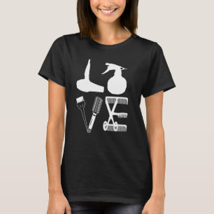 T-shirt Coiffeuse Aimer Sèche-cheveux Ciseaux Barber Cheve