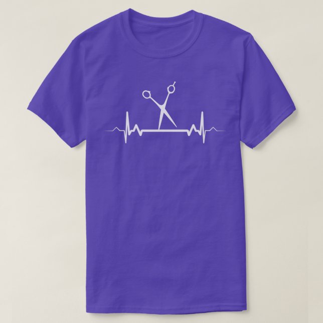 T-shirt Coiffeuse Ciseaux Coeur battement de coeur Barbier (Design devant)