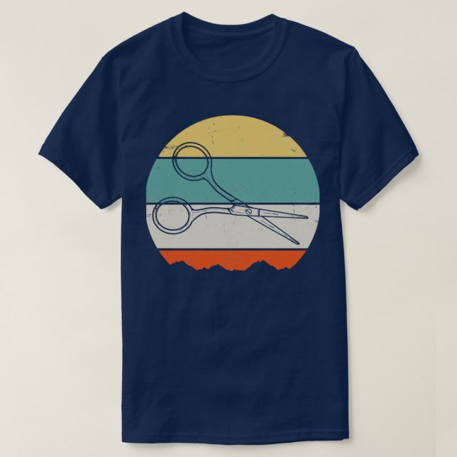 T-shirt Coiffeuse Ciseaux Coiffeur Rétro (Design devant)
