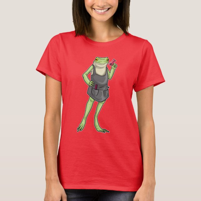 T-shirt Coiffeuse de grenouille Sèche-cheveux (Devant)