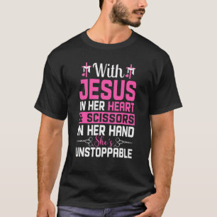 T-shirt Coiffeuse Designs Filles Femmes Christian Hairstyl
