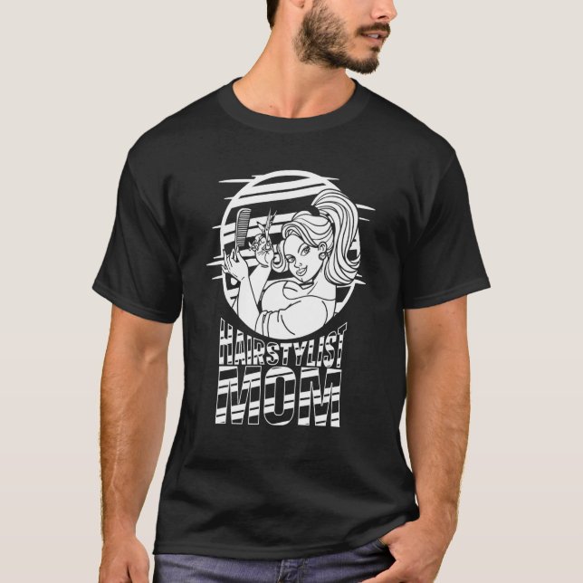 T-shirt Coiffeuse Maman Coiffeur Coiffure Salon Cheveux (Devant)