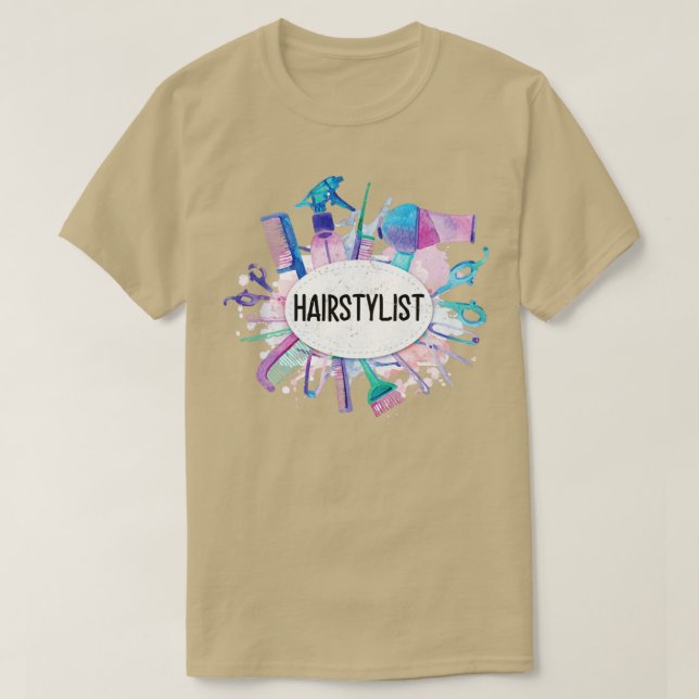T-shirt Coiffeuse Outils de coupe de cheveux femmes coiffe (Design devant)
