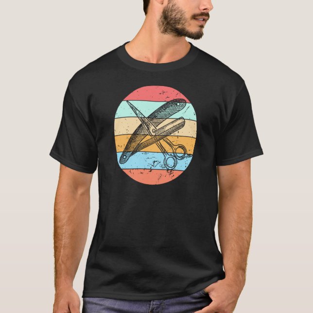 T-shirt Coiffeuse rétro Barber vintage (Devant)