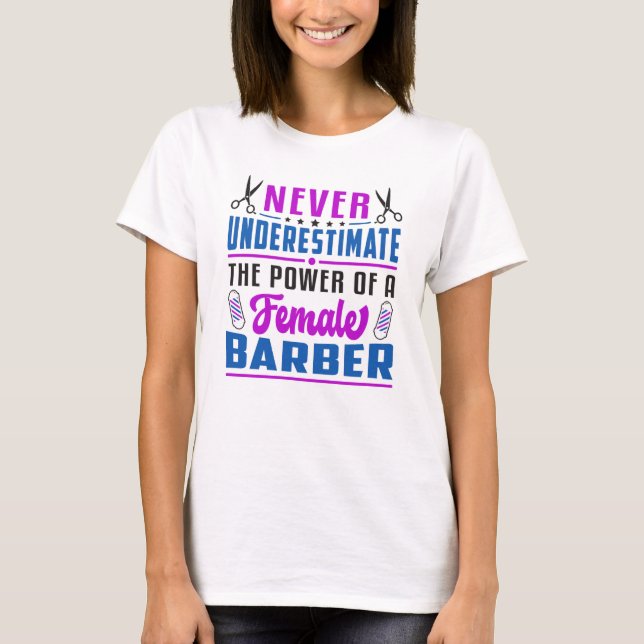 T-shirt Coiffeuse Stylo Barber Ciseaux Coiffeur Idée cadea (Devant)