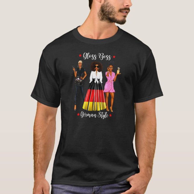 T-shirt Coiffeuses Allemagne Coiffure Beauté Féminine (Devant)