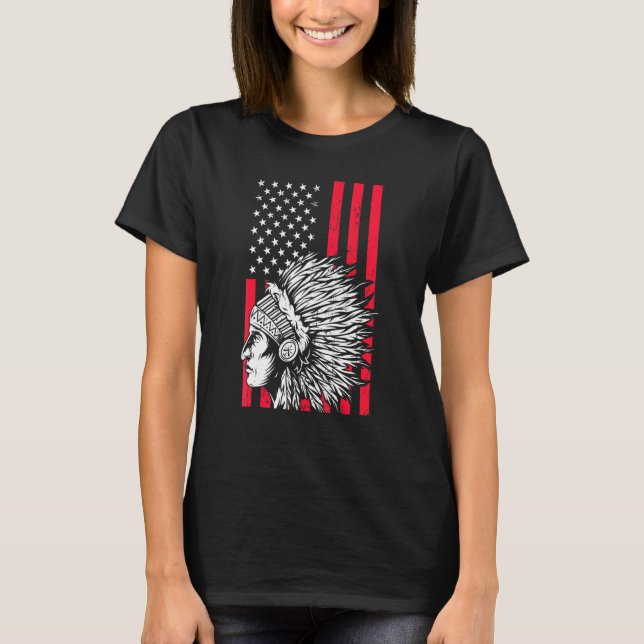 T-shirt Coiffure American Pride Usa Drapeau Indiens A (Devant)