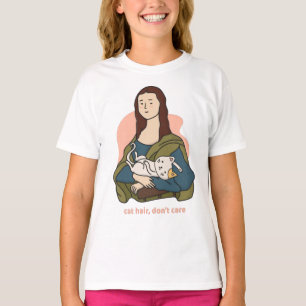 T-shirt Coiffure de chat ne se soucie pas mignonne Mona Li
